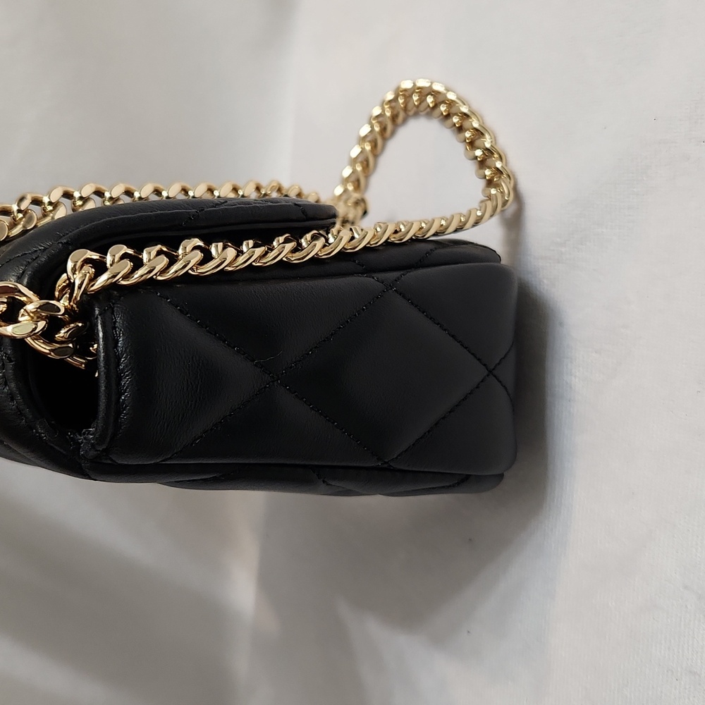 Kate Spade New York Carey Black Smooth Quilted Micro Flip Crossbody Bag - Picture 6 of 15